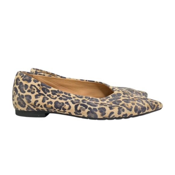 Mara Bini Leopard Print Point Toe Ballet Flats Size 39 Smart Capsule Wardrobe - Picture 2 of 11